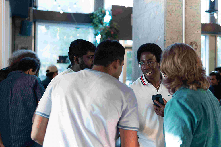 Participants networking at JamSocial