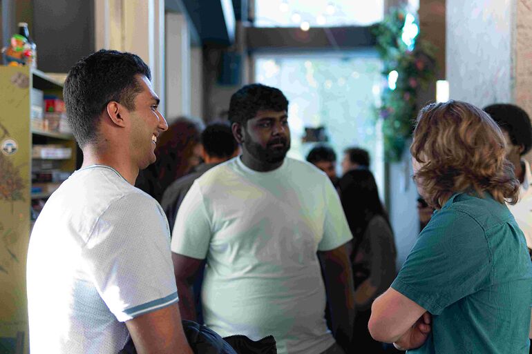 Event guests engaging with Jam Bingo