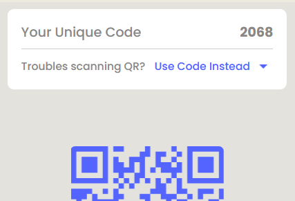 Digital bingo card with code input in Jam Bingo